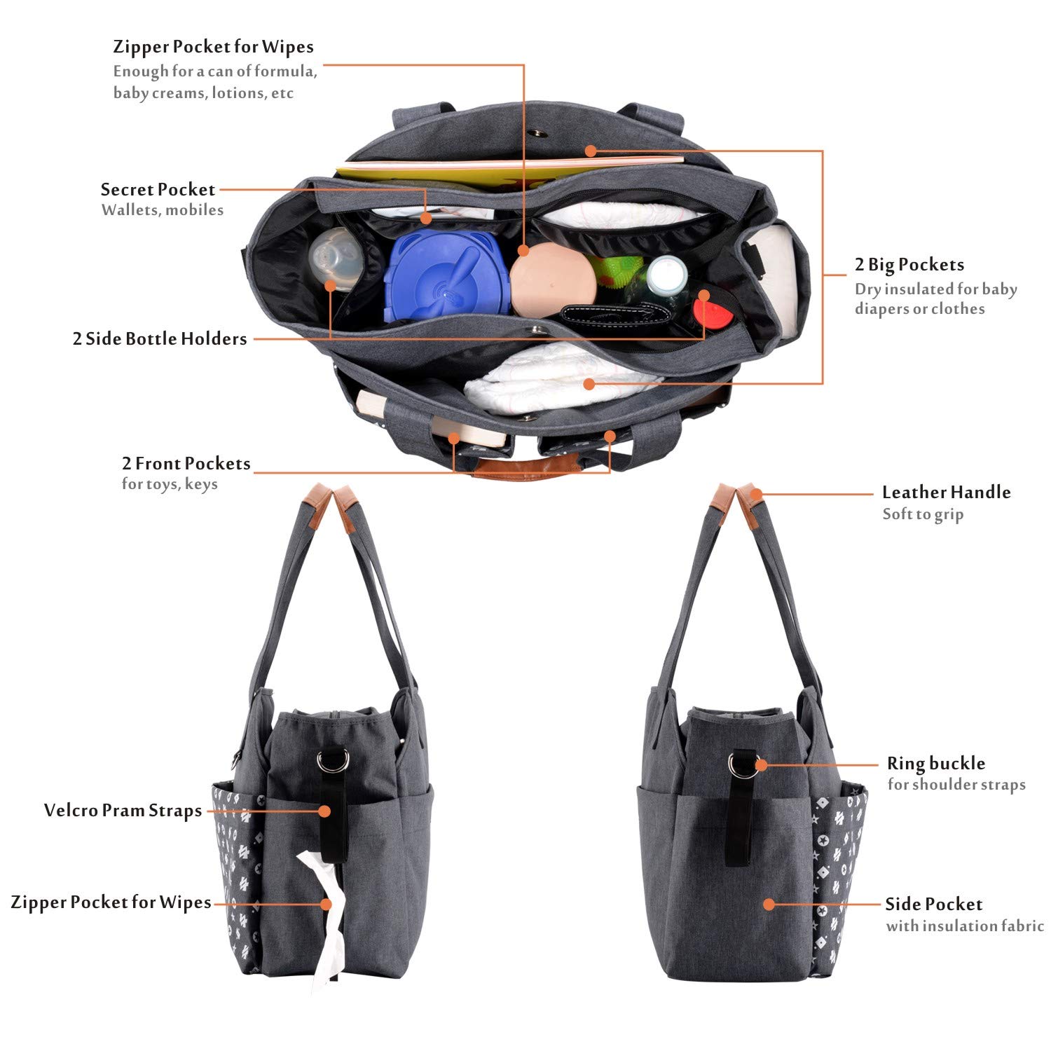 pram straps for nappy bag