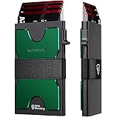 RUNBOX Slim Card Holder Wallet for Men, Minimalist RFID Blocking Wallet with Pop-Up Function, Ultra-Thin Design, Metal Business Card Cases holds 6+6 Cards, Gifts for Men, Men's Accessories