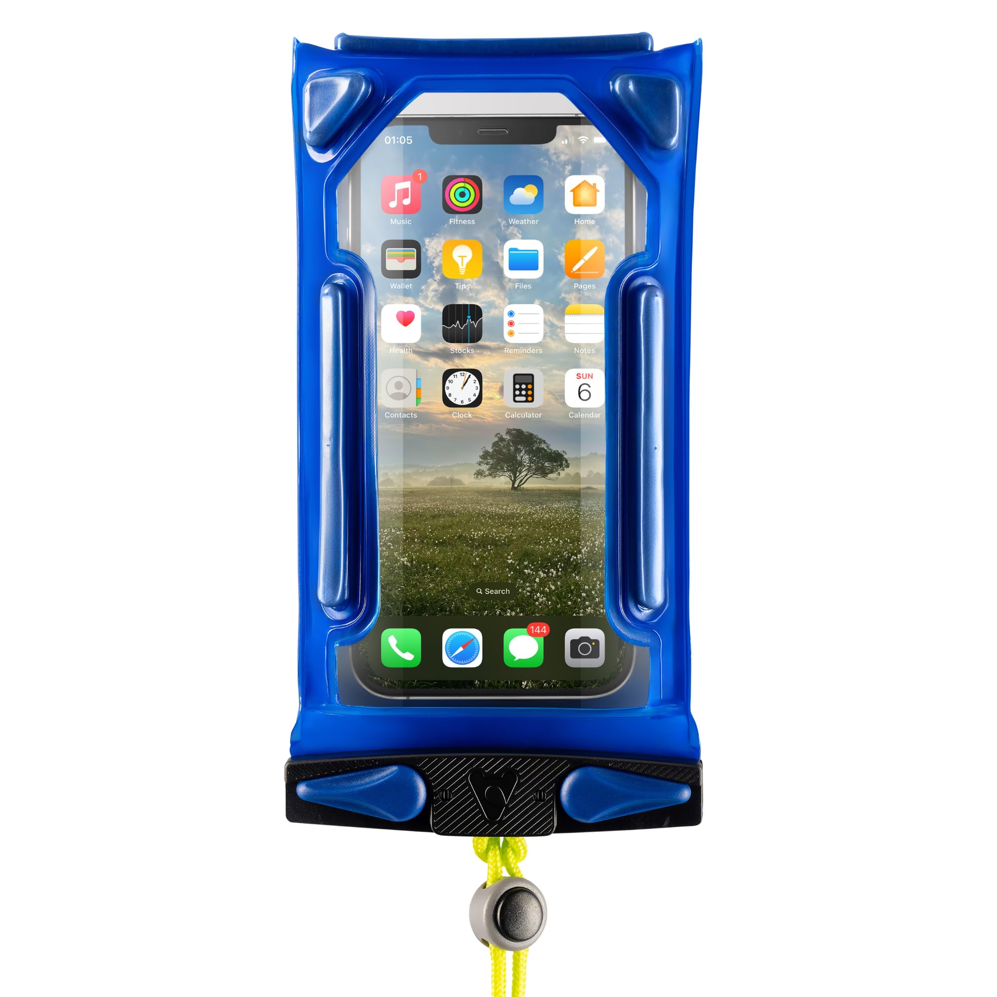 Aquapac Impact Waterproof Floating Phone Case, Blue, Cases for iPhone & Android, Made in the UK, Hiking, Mountain Biking, Running, Floating, 5 Year Warranty. IPX8 certified to 30 ft