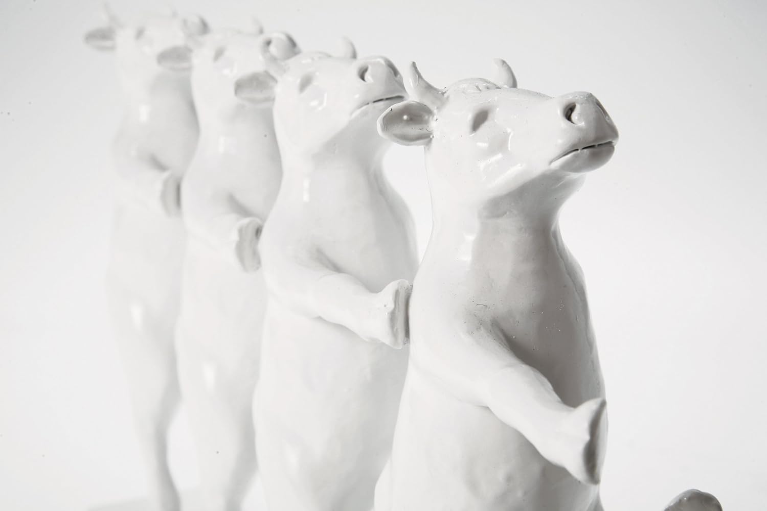 Kare Design Deco Figurine Dancing Cows, White, Animal Sculpture, Room Decor, Home Decor for Living Room Bedroom, Hallway - Image 5