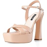 Dumjey Platform Heels for Women Chunky High Heel Sandals with Ankle Strap, Open Toe Dress Shoes for Work Party Evening Wedding