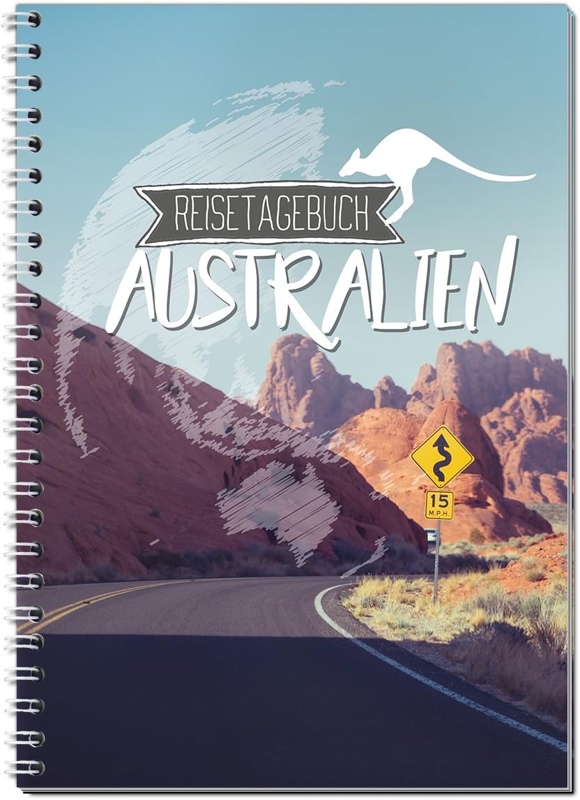 Travel Journal Australia for Self-Writing / Notebook A5 Ring Book with 120 Pages / Packing List, Itinerary, Quotes, Fun Facts