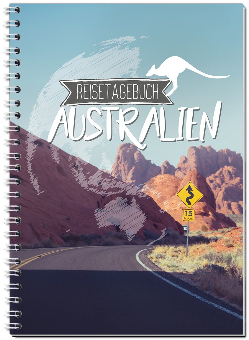 Travel Journal Australia for Self-Writing / Notebook A5 Ring Book with 120 Pages / Packing List, Itinerary, Quotes, Fun Facts, Exciting Travel Challenges - From Sophie's World of Cards