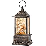 Fall Snow Globe Lantern, Thanksgiving Lighted