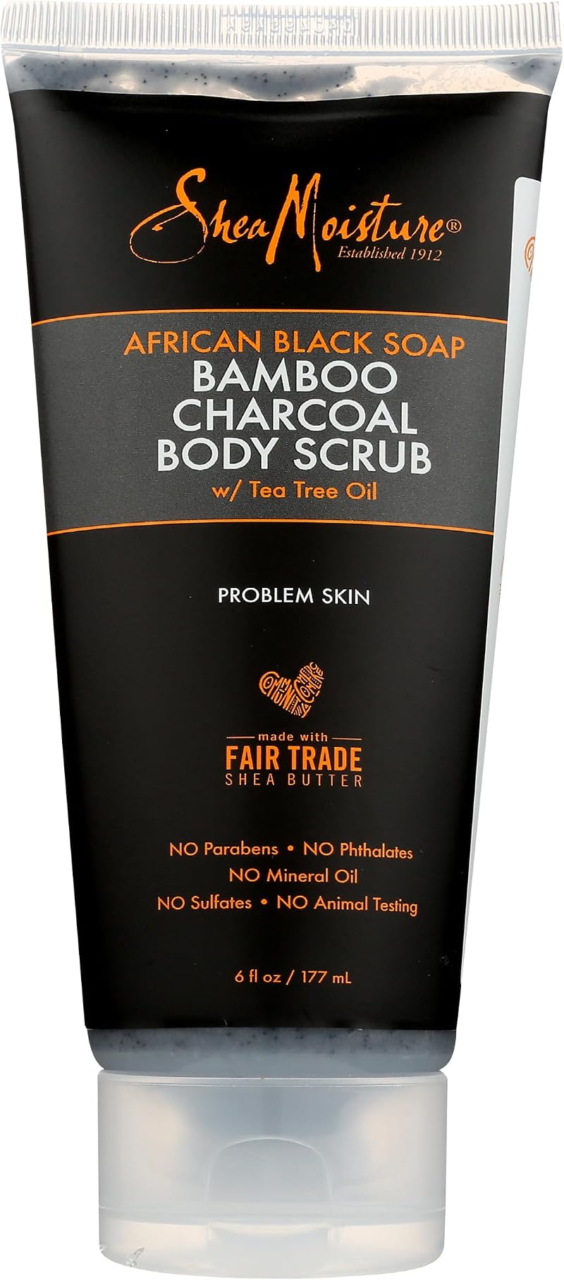 Shea Moisture African Black Soap Charcoal Body Scrub 6 oz Detoxify Cleanse Oil