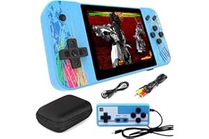 HIDERACOON Handheld Game Console, 3.5'' Large Screen Classic Retro Video Games Console, Handheld Games with 800 Classic Games, Support TV Connection & Double Play, Handheld Game for Kids Adults.(Blue 1)