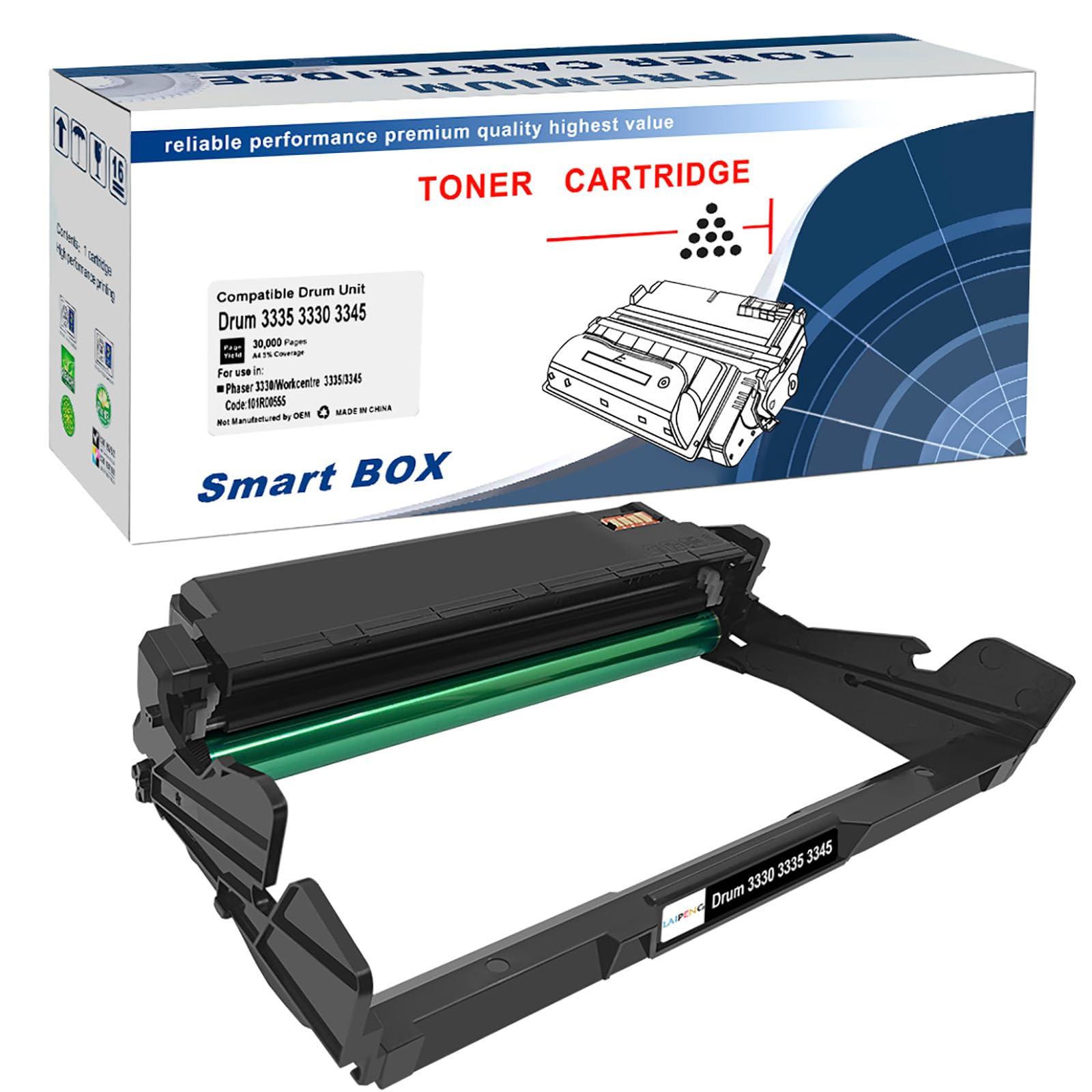 LAIPENG Compatible 3330 3335 3345 Drum Cartridge for Xerox Phaser 3330 3330dni WorkCentre 3335 3335dni 3345 3345dni Printers Extra High Yield 30000 Pages 101R00555 Drum Unit