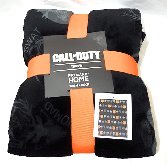 Licensed_Primark Official CALL OF DUTY Black Fleece Throw Blanket 120cm x 150cm Amazon.co.uk