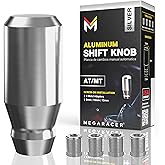 JDM Style Shift Knob for Gear Stick Shifter, 5 6 Speed Manual, Silver | Weighted, 4 Metal Adapters, M8, M10x1.25/1.5, M12x1.25, Fits Buttonless Automatic Transmission, Cool Aluminum Car Accessories