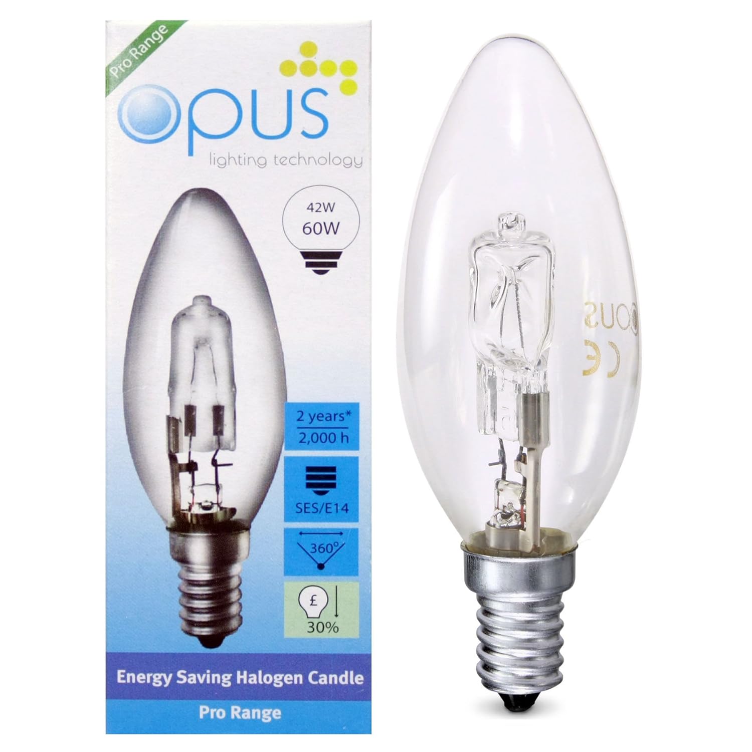 Light Bulbs 3 x Opus LED Candle Light Bulb 5 watt = 40 watt SES E14