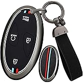 ontto Key Cover Fit for Hyundai 5-button Key Fob,Metal Frame Key Shell Soft Silicone Key Case Stylish Key Fob Holder Fit for Hyundai Ioniq 6 Grandeur GN7 Kona Elantra 2023 2024 Black