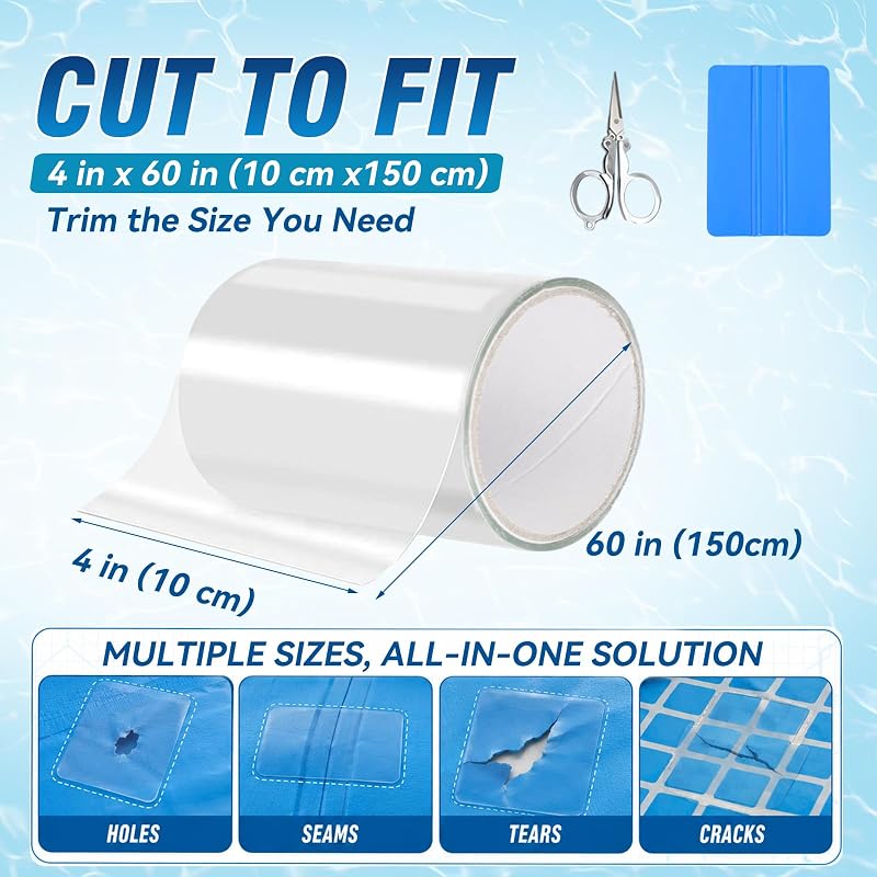Kit Riparazione Piscina 10x150cm Parches PVC Impermeabili