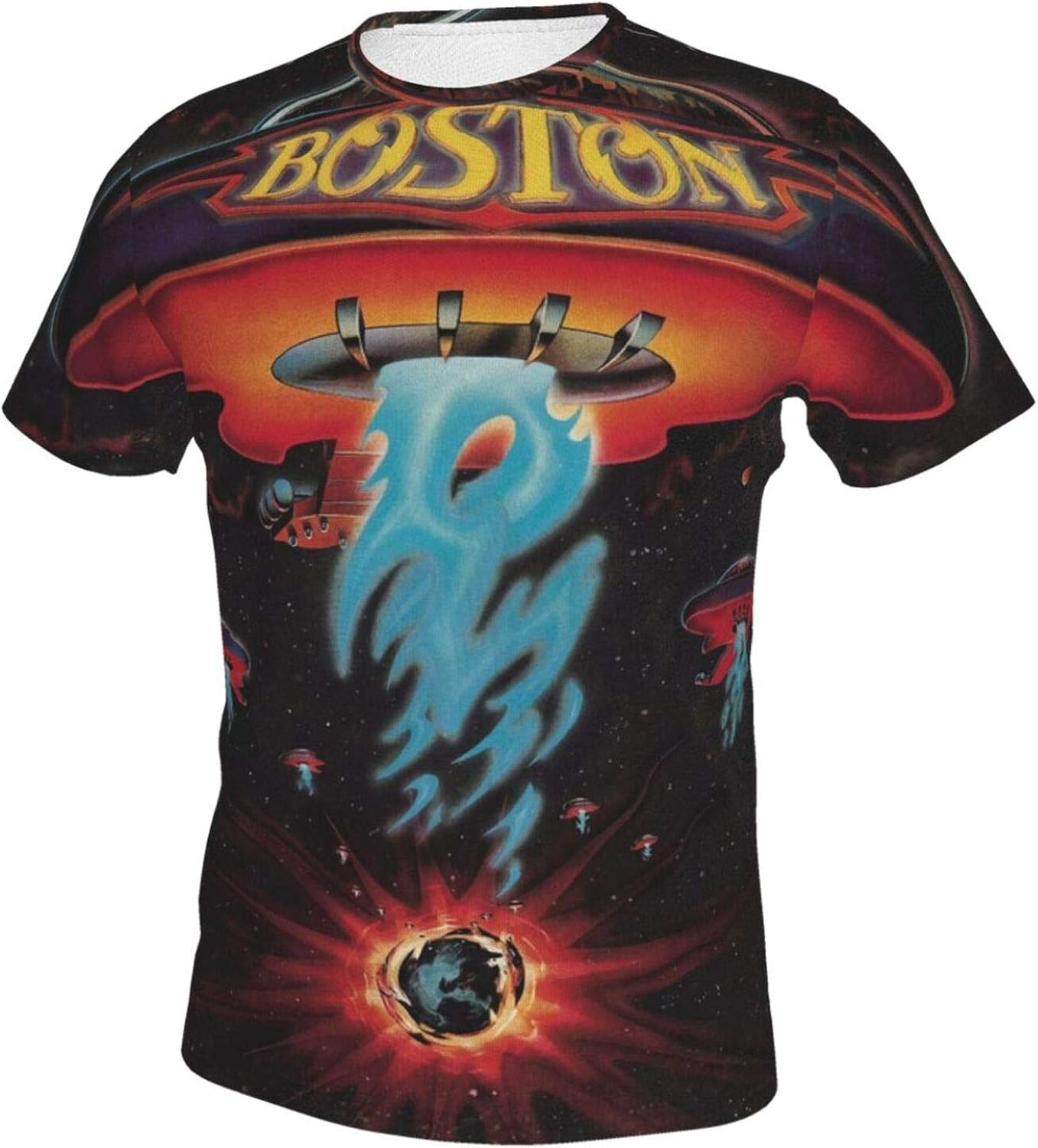 KJIOREKDSFM Boston Band Boston Mens T Shirts Especially Round Neck Tee