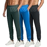 Real Essentials 3 Pack: Men's Tricot Active Athletic Jogger - Running Sweatpants Workout Gym with Pockets (Big & Tall)