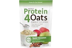 PEScience Select Protein4Oats, Apple Cinnamon, 12 Serving, Whey and Casein Blend for Oats and Oatmeal
