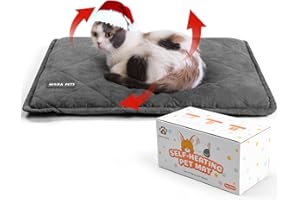 Mora Pets Self Heating Cat Bed Self Warming Cat Pad Thick Thermal Pet Bed Mat 24 x 18 Inches with Removable Cover Machine Washable Ultra Warm Mat for Outdoor Indoor Cats and Small Dogs