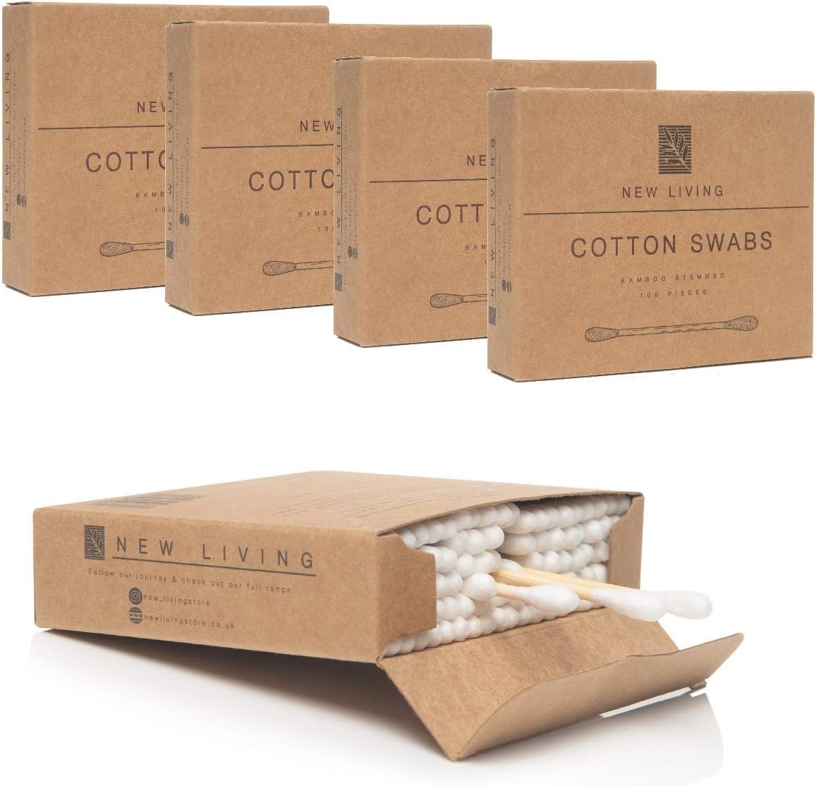 500 Bamboo Cotton Swabs, 500 Count (Pack of 1)