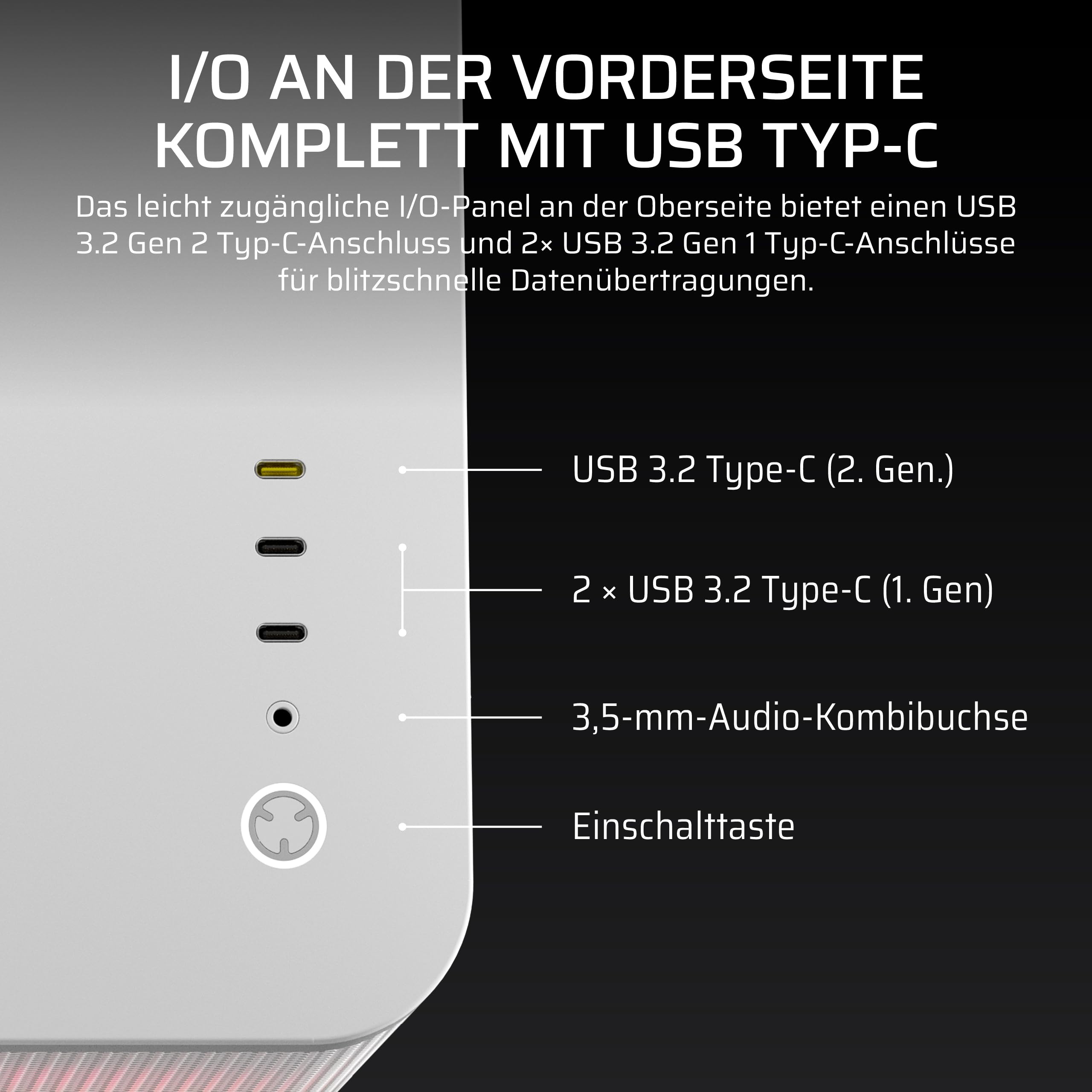 CORSAIR AIR 5400 RS-R ARGB Dreifach-Kammer-Mid-Tower PC-Gehäuse – 3X Vorinstallierte Reverse-Rotor RS120-R ARGB-Lüfter, Luftkanäle für Starke Kühlung, Reverse Motherboard-Unterstützung – Weiß 9