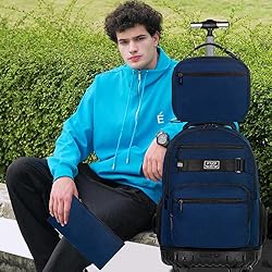 TXHVO 3PCS Rolling Backpack for Men, 21 Inches