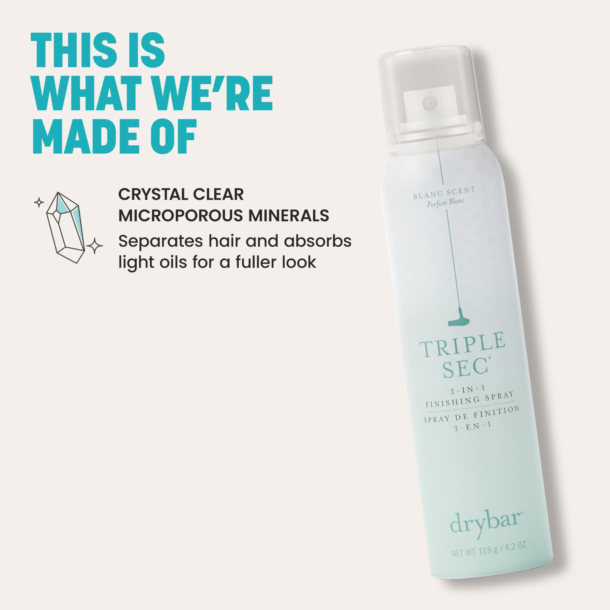 Drybar Triple Sec 3-in-1 Finishing Spray | Adds Texture, Amplifies and Refreshes Hair for Fuller Styles & Absorbs Light Oils, All Hair Types