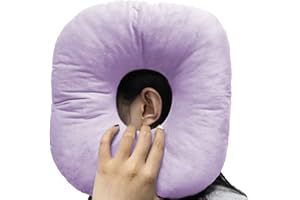 Yuanchupin Piercing Pillow for Side Sleepers, Donut Shaped Side Pillow with Hole for Ear, Ear Pillows for CNH and Ear Piercing Ear Pain, Ear Cushions for Sleeping Guard (Lavender)