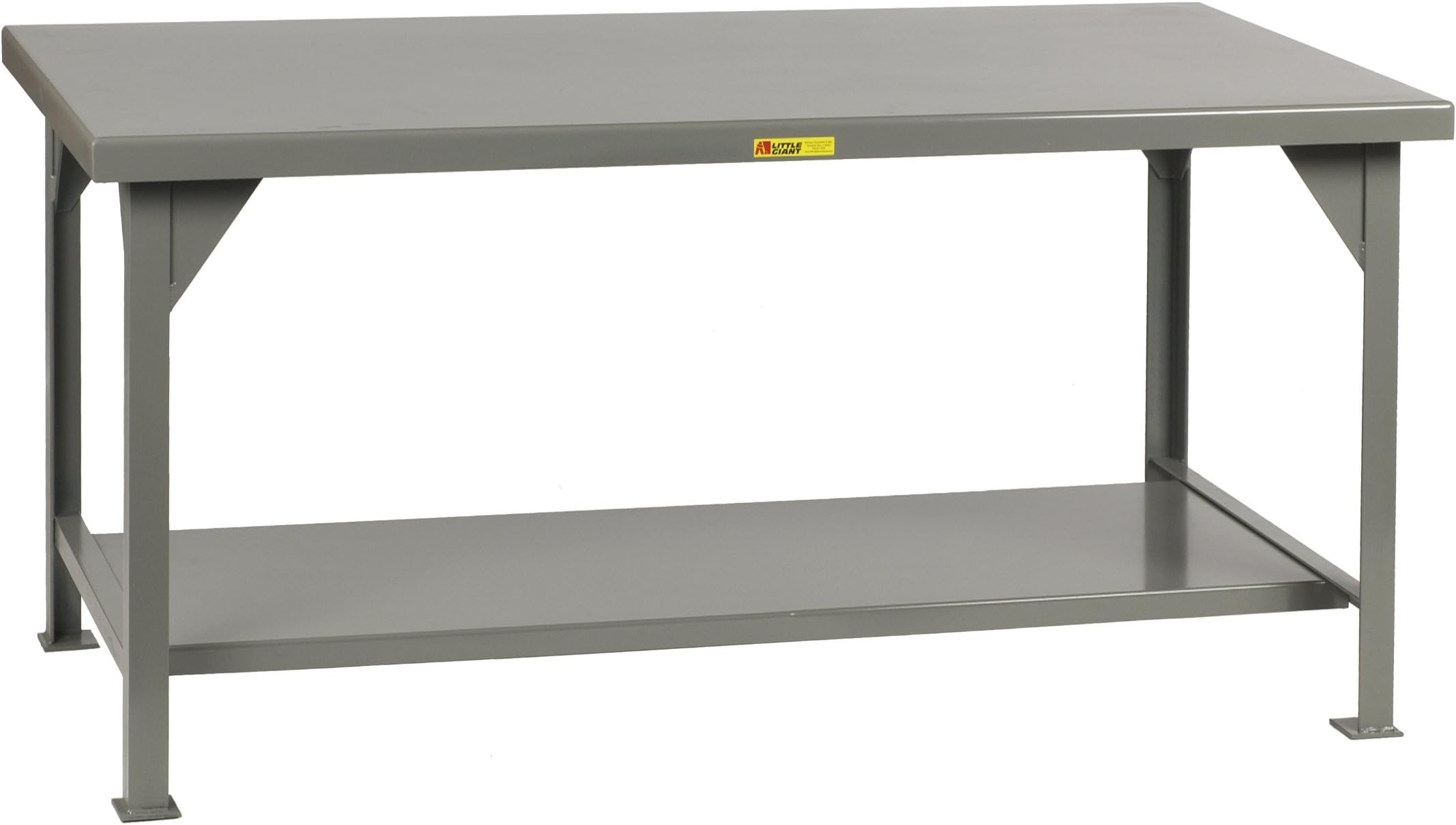 Little Giant WW3072 Welded Steel Workbench, 1 Lower Shelf, 10,000 lb. Load Capacity, 34" 72" x 30", Gray