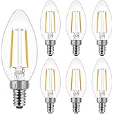 Energetic E12 B10 LED Classic Candelabra Clear Light Bulb, 40 Watt Equivalent, Soft White 2700K, Filament Clear Glass, Non-Dimmable, UL Listed, Pack of 6