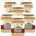 Pride Of India - PACK of 6 - Extra Long Brown Basmati Rice - Naturally Aged Healthy Grain, 1.5 Pound Jar