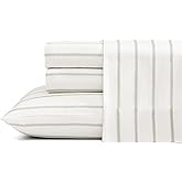 Tommy Bahama - Sheets, Luxurious Cotton Sateen Bedding with Matching Pillowcases, Smooth & Silky, Deep Pocket, Fully Elasticized (La Vida Stripe Green, Queen)