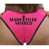 Knaughty Knickers Made To Be Shared Swinger Hotwife Pineapple Lifestyle Adult Design Pink and Black Bikini Panties