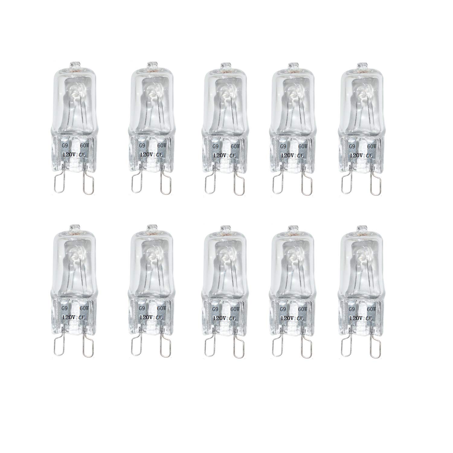 10 Pack G9 Halogen Light Bulbs 60 Watt JCD Type G9 BiPin Double Loop Base 120 eBay