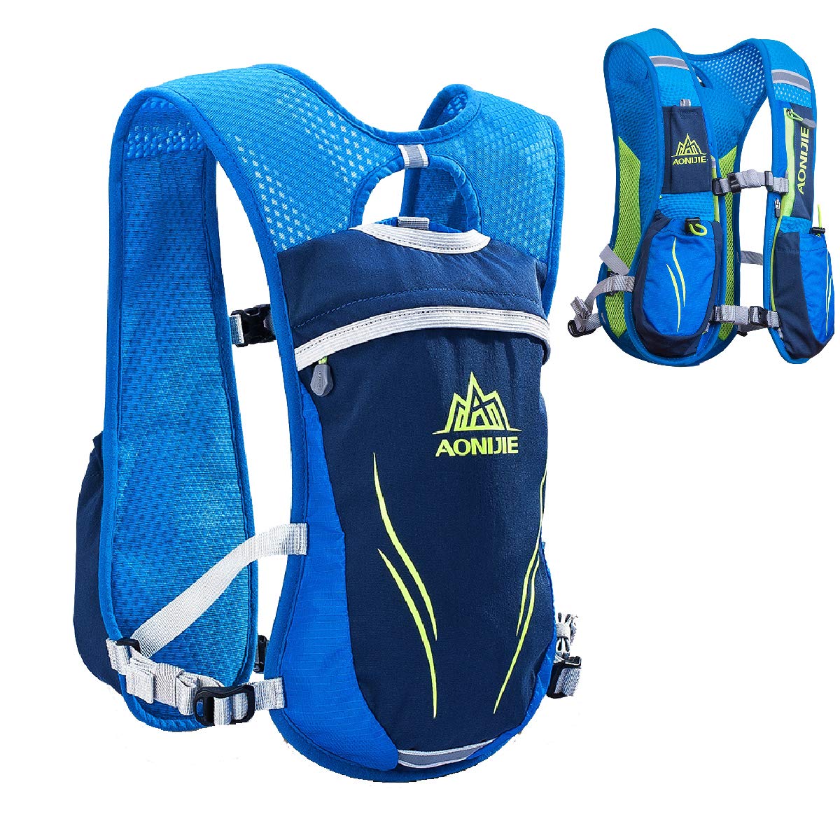 TRIWONDER Running Vest Women Men Lightweight Breathable 5.5L Hydration Backpack Water Vest Pack for Trail Marathon Hiking Cycling (Blue - Only Vest)