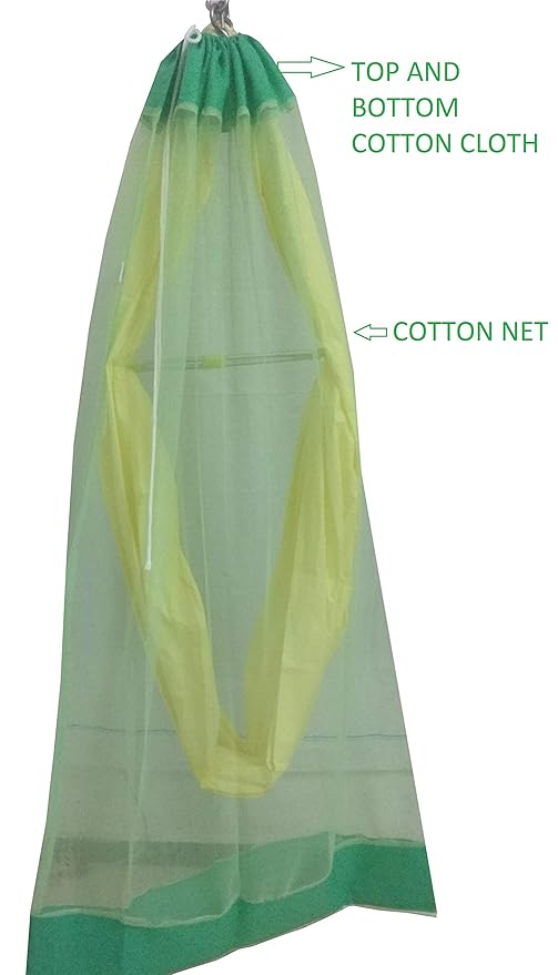 Cotton Mosquito Net for Baby/Jhula/Swing Cradle for Upto 0 to 2 and 0 to 3 Years (Green)