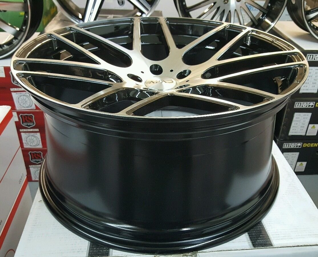 22" INCH STAGGERED AZAD AZ006 WHEELS RIMS & TIRES BMW CHEVY ASANTI
