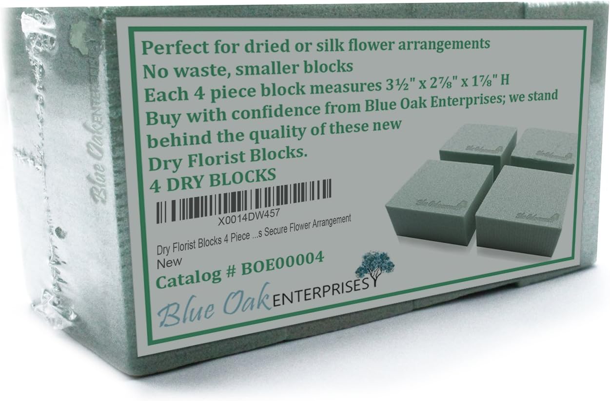 Dry Florist Blocks 4 Piece Floral Foam Arrange Flowers Square Brick Shape Supplies Secure Flower Arrangement