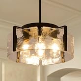 Black Chandelier for Dining Room Light Fixture, 4 Light Entryway Light Fixture, Adjustable Pendant Lights Kitchen Island Modern Farmhouse Kitchen Foyer Chandelier for Entryway, Bedroom, Bathroom