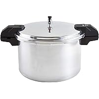 IMUSA USA 16Qt Jumbo Stovetop Pressure Cooker with Regulator and Side Handles, 16 Quart, Silver