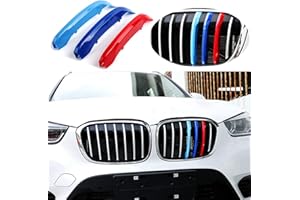 Goodream Tricolored Grille Insert Trims Compatible With BMW 2016-2019 X1 Accessories for w/Standard 7-Beams Kidney Grille