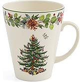 Spode Christmas Tree Mandarin Mug| Measures 14-Ounces| 2022 Annual Mandarin Mug| Holiday Coffee Mugs| Cup for Tea, Hot Cocoa, and Coffee| Dishwasher and Microwave Safe