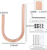 OCIOLI 2 Piece Wooden U Shaped Curtain Hooks & Holdbacks view 4