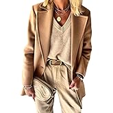 IDEALSANXUN Womens Wool Blazer Fall Winter Pea Coat Business Work Suit Jackets