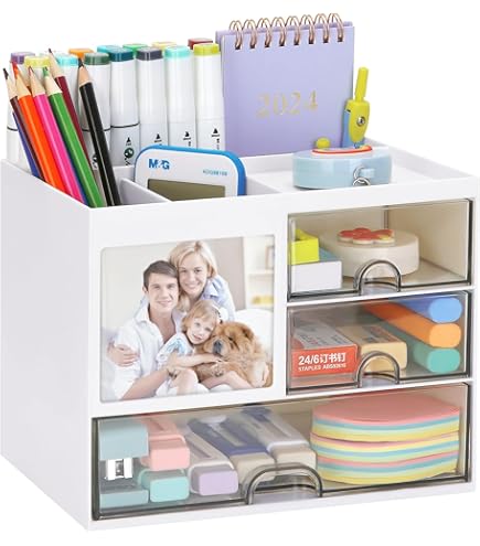 thumbnail image 2 of Pencil Pen Holder For Desk,9 Slots 360 Degree Rotating Desk 2 of 9