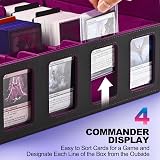 UAONO Trading Card Storage Box 2400+ MTG Deck Box with 4 Top Loader Black Purple view 2