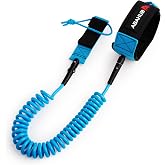 Abahub Coil SUP Leash,10 ft Coiled Paddle Board Leashes,5/7mm Legrope Strap | Paddle Board Ankle Strap,Durable,No-Tangle,Anti-Slip