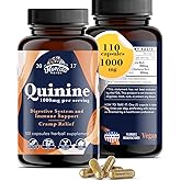 FLORIDA HERBS Quinine for Leg Cramps 1000 mg - 110 Capsules - Cinchona Bark Extract Supplement - Quinine Capsules - Vegan, Non - GMO