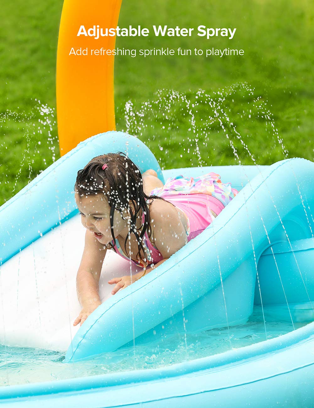 Sable Inflatable Play Center Wading Pool With Slide For Kids