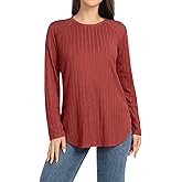 janzu Womens Tunic Tops Long Sleeve Fall Shirts Brushed Warm Women's Sweaters Winter Tops for Women Casual Dressy Outfits