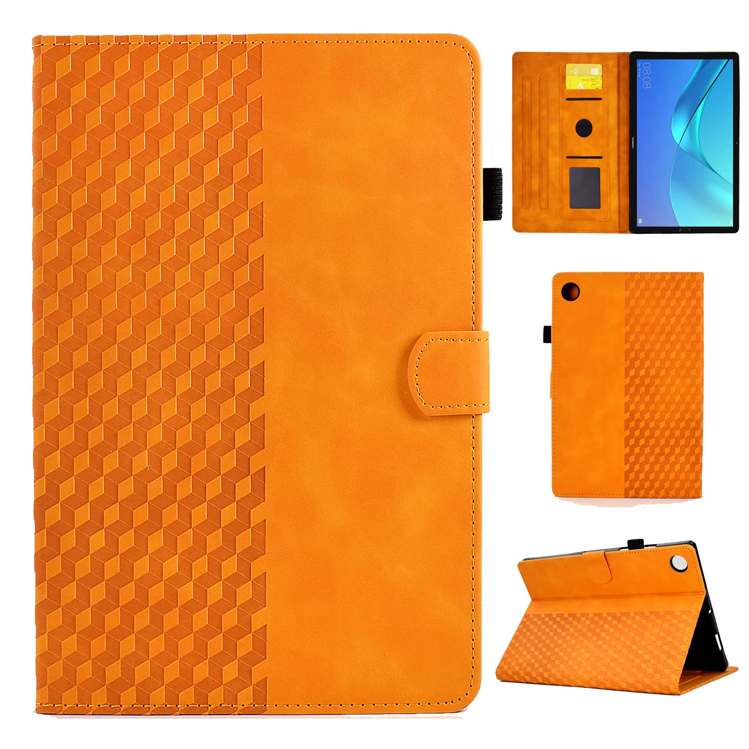 CASAFUNY Case for Huawei MediaPad M5 10.8 Inch Protective Case with Stand Function and Auto Sleep/Wake, Orange
