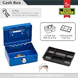 BURG-WÄCHTER 40100 5012 Blue Money Box Cabinet Safe with Key and Slot view 4
