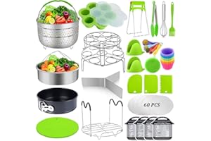 Sugaroom 101 PCS Pressure Cooker Accessories Set Compatible with Instant Pot Accessories 6 qt 8 quart - 2 Steamer Baskets, Springform Pan, Egg Rack, Egg Bites Mold, Steamer Rack and More